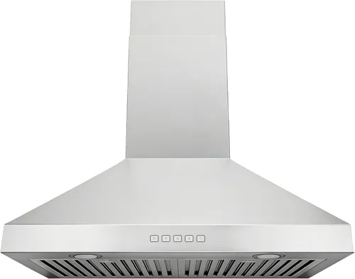 Miniatura 10 de Hauslane Campana extractora de montaje en pared de 30 pulgadas, chimenea de pared negra mate, convertible sin conductos de 6 pulgadas, succión