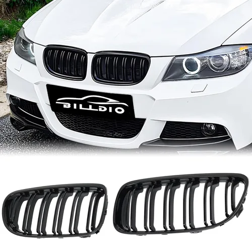 Miniatura 9 de Parrilla E90 – Rejilla negra de riñón individual compatible con BMW serie 3 E90 2009-2011 323i 328i 328xi 335d 335i 335xi Sedan LCI, E91 328i 328xi