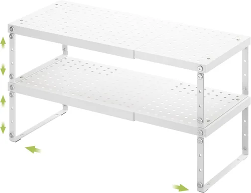 Miniatura 9 de RUILALIFE Estante organizador de gabinete expandible con altura ajustable, estante organizador de encimera de cocina apilable, elevador de estante