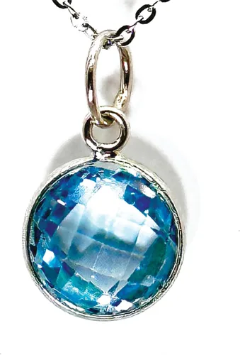 Miniatura 23 de Collar con colgante redondo, piedras preciosas naturales, labradorita, piedra lunar arcoíris, cristal, cuarzo rosa, amatista, citrino, plata de ley