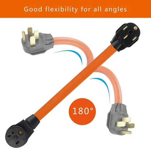 Miniatura 4 de Cable adaptador de soldador NEMA 14-50P a 6-50R, resistente 50Amp 250V SJTW 6AWG* 3C generador o convertidor RV, el cable certificación UL, naranja