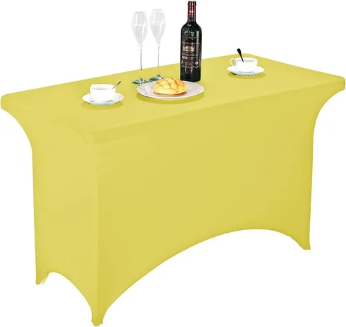 Miniatura 38 de FORLIFE - Funda de mesa de elastano, mantel ajustado de 4 pies para mesas rectangulares, funda elástica para patio, universal para bodas, banquetes