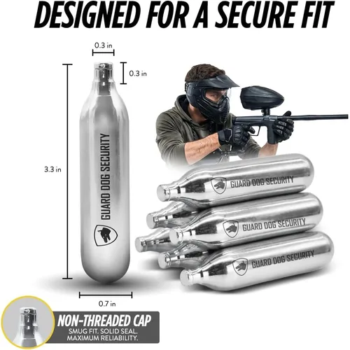 Miniatura 7 de Guard Dog Security Cartuchos de CO2 de 8 g / 12 g, sin rosca, cartuchos de CO2 para pistola BB, pistola BB de CO2, pistola de aire comprimido CO2