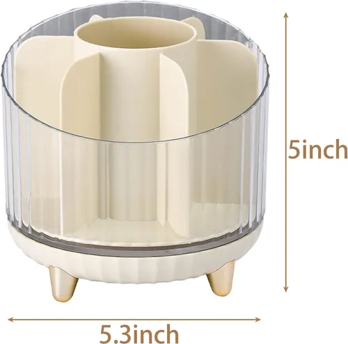 Miniatura 2 de Makeup 360° Rotating Makeup Brush Holder Lipstick Organizer 6 Slot Desktop for Cosmetic Pen Eyeliner Storage Organizer(A)