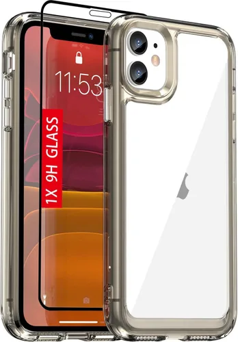 Miniatura 9 de Funda para iPhone 11: cubierta de teléfono a prueba de golpes de grado militar con protector de pantalla de vidrio templado, antiarañazos y Cristal