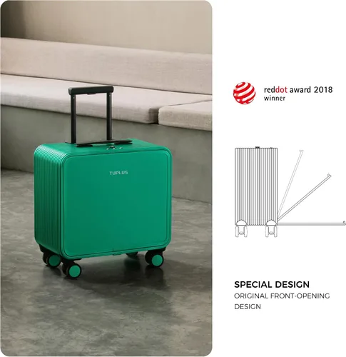 Miniatura 3 de TUPLUS QUICK Maleta rígida de aluminio con ruedas dobles giratorias, equipaje de mano de 16 pulgadas, silencioso, maleta con bloqueo TSA, Verde