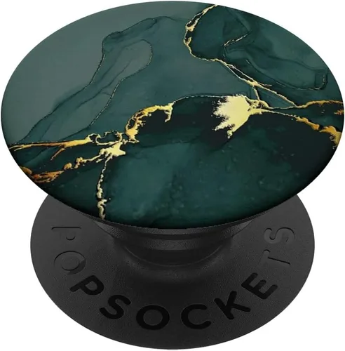 Elegante Jade Verde Profundo Natural-Mármol Patrón PopSockets PopGrip intercambiable