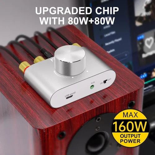Miniatura 4 de Facmogu F900S 160W Bluetooth 5.0 Mini Amplificador, 80Wx2 2.0CH Amplificador de potencia de audio, sonido estéreo de alta fidelidad amplificador