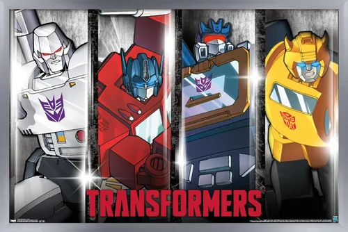 Miniatura 11 de Trends International Hasbro Transformers - Póster de pared clásico, 14.725 x 22.375 pulgadas, versión enmarcada de madera de granero