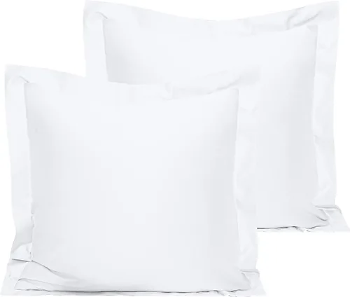 Juego de 2 fundas de almohada europeas de 500 hilos, 100% algodón egipcio, súper suaves y transpirables, fundas de almohada cuadradas, 26 x 26