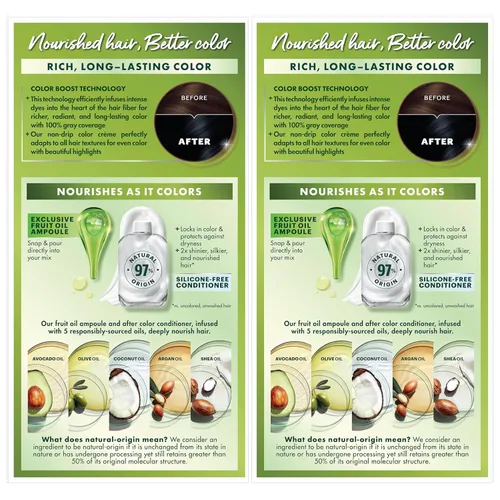 Miniatura 9 de Garnier Nutrisse - Tinte permanente en crema nutritiva para el cabello, 11 negro más negro (Peppercorn), 2 unidades (el empaque puede variar)