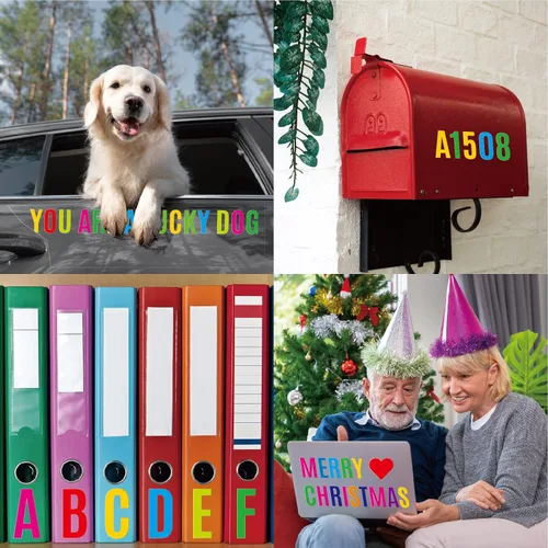 Miniatura 6 de 318 calcomanías de vinilo de letras y números de 2 pulgadas, gran adhesivo en el alfabeto para tablón de anuncios, álbumes de recortes, buzón, casa
