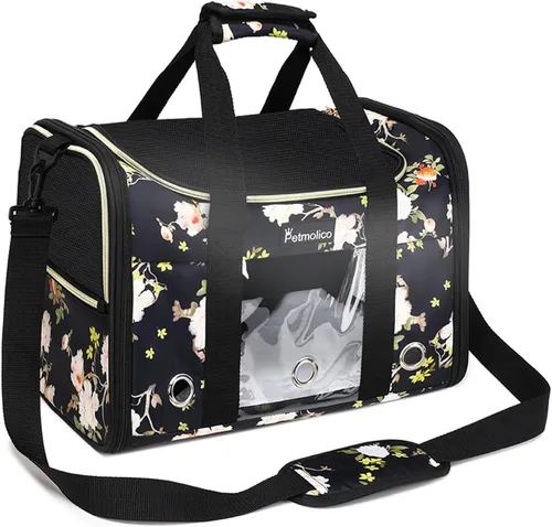 Miniatura 12 de Transportador Petmolico para gatos de lados blandos, bolsa para mascotas pequeñas y medianas, para gatitos 16LBs - Transportador de viaje para Rosa