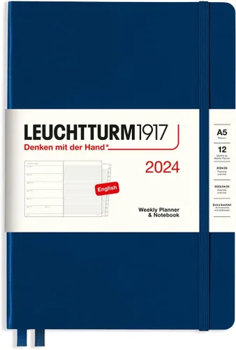 Miniatura 24 de LEUCHTTURM1917 - Agenda semanal y cuaderno 2024 con folleto adicional, tapa dura, composición (B5), verde (1 de enero - 31 de diciembre de 2024)