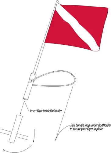 Miniatura 6 de SPEARFISHING WORLD Bandera de buceo con poste para barco T - Top y soporte de caña de seguridad para buceo pesca submarina buceo apnea y esnórquel