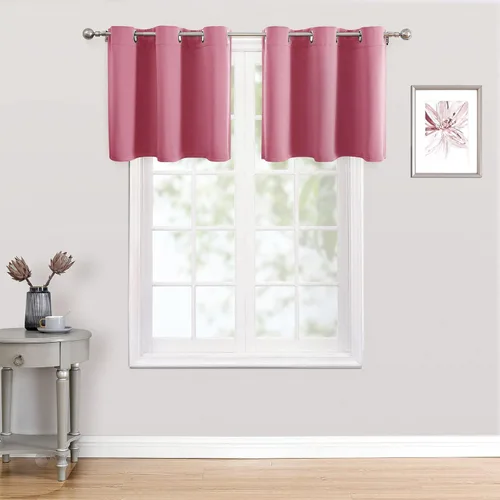 Miniatura 13 de ChrisDowa - Cortinas de cenefa pequeñas para cocina, cortinas cortas con ojales y aislamiento térmico para oscurecer la sala y habitación
