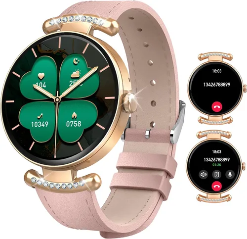 Relojes inteligentes para mujer, responder/hacer llamadas, reloj AMOLED de pantalla ultra transparente de 1.32 pulgadas con frecuencia cardíaca,