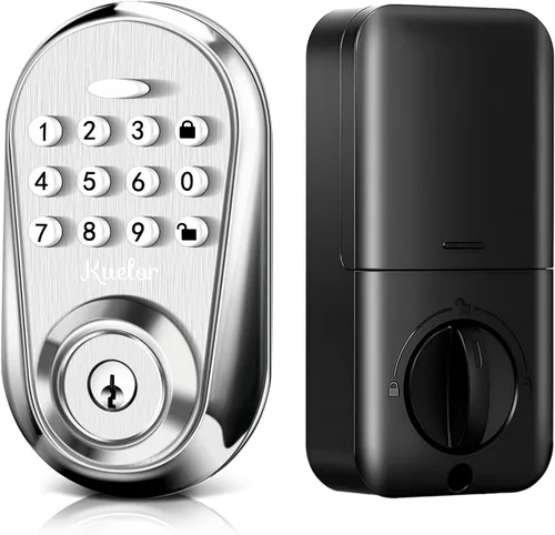 Miniatura 8 de Cerradura de puerta de entrada sin llave, cerradura inteligente con teclado para puerta delantera, código de teclado electrónico con bloqueo