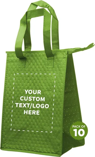 Miniatura 13 de DISCOUNT PROMOS Juego de 10/50/100 bolsas de almuerzo con aislamiento con cremallera, paquete personalizado a granel perfectas para el trabajo