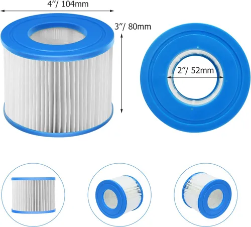 Miniatura 2 de Goplus Paquete de 6 cartuchos de repuesto para filtro de piscina, bomba de filtro de spa tipo VI compatible con la mayoría de piscinas de masaje