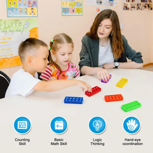 Miniatura 2 de Aizweb Juguetes de conteo de diez marcos, manipulador matemático para primaria, juegos de matemáticas de números, juguete educativo Montessori