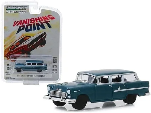 Nuevo DIECAST Toys CAR Greenlight 1:64 Hollywood Series 24 - Punto de fuga (1971) - 1955 Coche Two-Ten Townsman JUST Married (azul) 44840-A