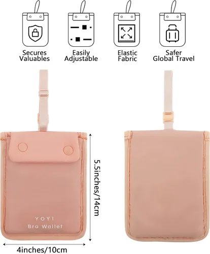 Miniatura 2 de YOYI YOYI Cartera con sujetador de viaje oculto, Rosa, Básico