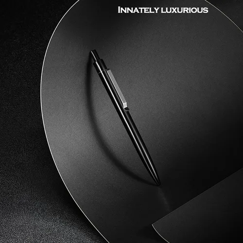 Miniatura 5 de DUNBONG Bolígrafo de Gel de Metal Negro, Bolígrafo de Tinta de Gel, Tinta Negra, Pluma de Tinta Retráctil de 0.5mm (Negro)