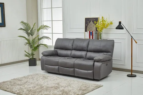 Miniatura 8 de Betsy Furniture Juego de sofá reclinable eléctrico de microfibra para sala de estar, 8007 (gris, sofá eléctrico+sofá biplaza)