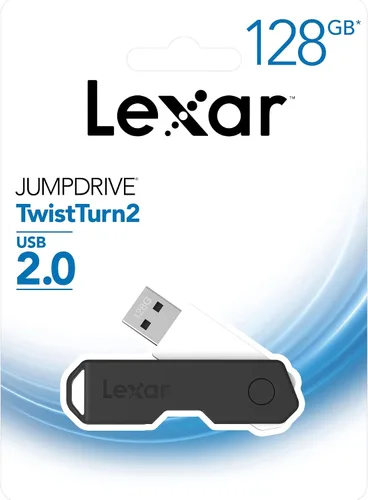 Lexar JumpDrive TwistTurn2 - Unidad flash USB 2.0 de 128 GB, color negro (LJDTT2-128ABNABK)