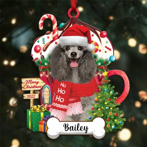 Miniatura 122 de Amantes de los perros de Navidad – Navidad de perros disponibles para muchos perros Shi Tzu – Adorno con forma personalizada, adorno de Navidad