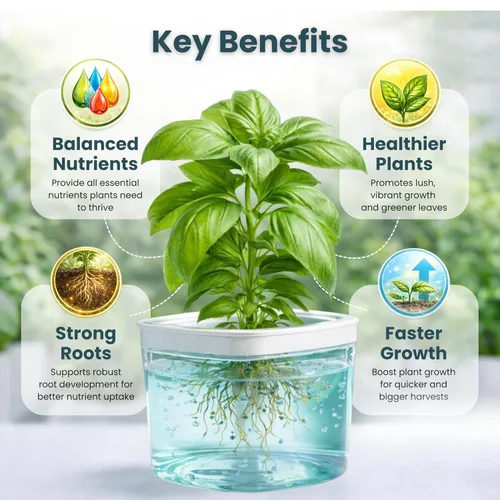 Miniatura 3 de Nouri Fertilizante líquido hidropónico para plantas de nutrientes A y B, sistema de cultivo hidropónico, accesorio para plantas