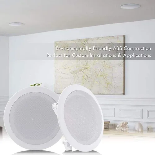 Miniatura 7 de Pyle - Sistema de dos altavoces de 16,5 cm de montaje empotrado en pared o techo, de 2 vías, con conexiones rápidas de resorte, cono doble
