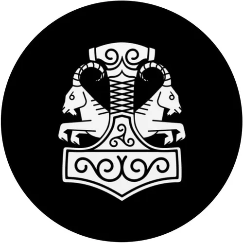 Miniatura 3 de Viking Norse Pagan Mjolnir Thors Hammer PopSockets Swappable PopGrip