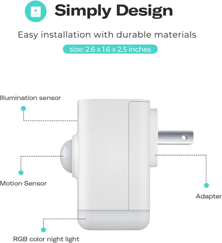 Miniatura 2 de THIRDREALITY Luz nocturna multifunción, repetidor Zigbee, 3 en 1 combina un sensor de movimiento, un sensor de iluminación y luz nocturna