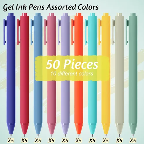 Miniatura 3 de Crtiin 50 bolígrafos de gel de tinta a granel, bolígrafo retráctil de punta fina de 0.5 mm, tinta negra, escritura suave, suministros de oficina