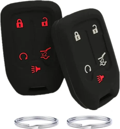 Miniatura 5 de Funda de silicona para llavero compatible con Chevrolet Chevy Silverado Suburban Tahoe GMC Acadia Sierra Terrain Yukon HYQ1AA 1551A-AA 13508275A