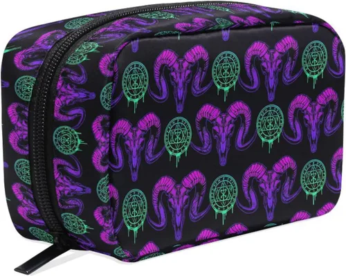 Miniatura 9 de MNSRUU Pequeña bolsa de cosméticos para niñas y mujeres, de viaje, con estampado de leopardo colorido, organizador de artículos de tocador