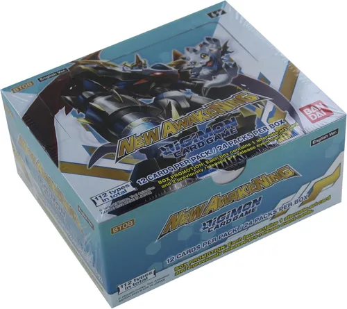 Miniatura 3 de BANDAI 2022 Digimon English TCG New Hero [BT08] Caja de refuerzo - 24 paquetes o 12 cartas cada uno, multicolor (BCL2611042)