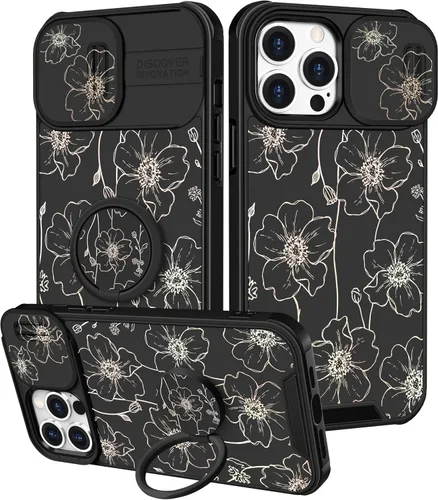 Miniatura 25 de Funermei Funda 2 en 1 para iPhone 13/iPhone 14 para mujeres, linda funda de teléfono con calavera para niñas, diseño de esqueleto gótico, divertido