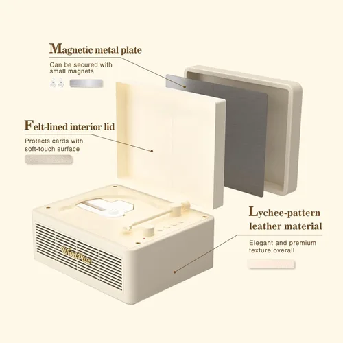 Miniatura 2 de Reproductor de CD portátil con Bluetooth 5.2, batería recargable y altavoces integrados, diseño de maleta retro de alta fidelidad para decoración