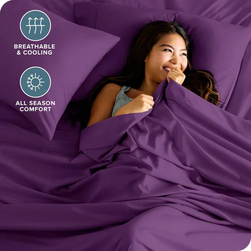 Miniatura 50 de Bare Home Hotel Luxury - Juego de sábanas tamaño individual, extra suave, 4 piezas, bolsillos profundos, ajuste fácil, refrescante y transpirable