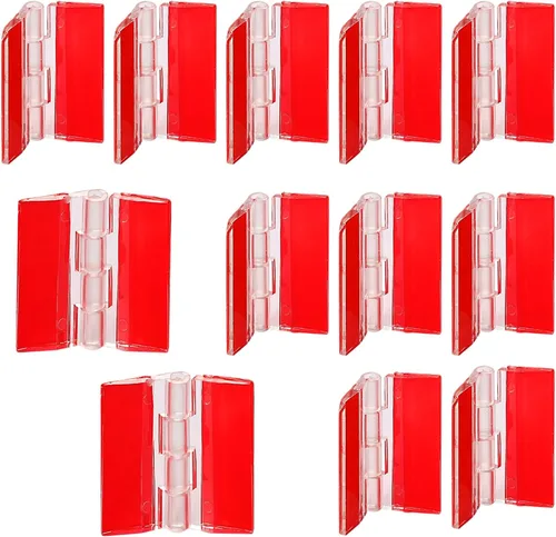 Miniatura 9 de 12 piezas de bisagras acrílicas pequeñas - Bisagras transparentes autoadhesivas de plástico continuo para herramientas de cajones de gabinetes