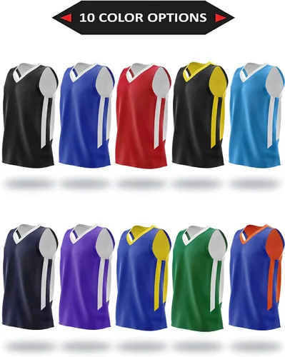 Miniatura 5 de Liberty Imports Camiseta de baloncesto atlética de malla reversible para hombre, individual para equipo Scrimmage