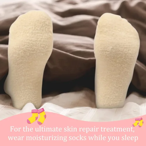Miniatura 5 de Janmercy 3 pares de calcetines de aloe con gel hidratante para spa, calcetines de dormir esponjosos para pies secos y no resbaladizos con loción