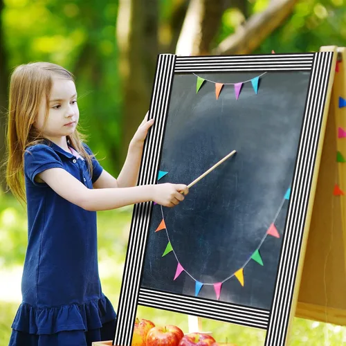 Miniatura 5 de Zonon Borde para tablón de anuncios para el aula, 65 pies, bordes rectos, decoración de aula o escuela del hogar (moderno)