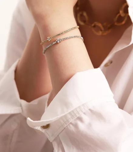 Miniatura 43 de OZEL - Pulseras para mujer, chapados en oro real de 18 quilates, pulseras de oro de cristal colorido para regalos