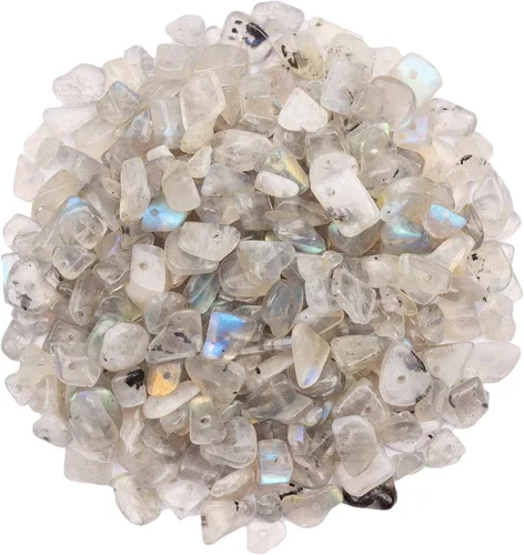 Miniatura 10 de 500 piezas Cuentas de piedra de chip natural, Alabastro 5-8 mm Piedras preciosas irregulares curativas de cristal sueltas con agujero perforado