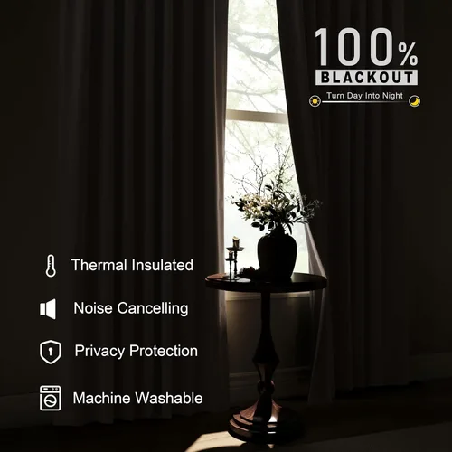 Miniatura 2 de Cortinas 100% Opacas Verde Oscuro 72 Pulgadas de Largo 2 Paneles para Dormitorio Aislantes Textura de Lino Sólido Cortinas Oscurecedoras