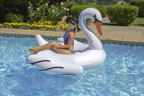 Miniatura 4 de Poolmaster Flotador de piscina Jumbo Rider, cisne, blanco, extra grande